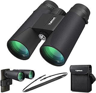 Kylietech 12 x 42 Jumelles pour Adultes avec BAK4 Prism, FMC lentille, Grande oculaire, Compact, antibuée et étanche Idéal pour Observation des Oiseaux Voyage Observation de Chasse Les Concerts