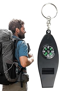 Multifonction sur la Survie - sifflet de sécurité avec Boussole, loupe | 4 sur 1 Sifflement Fort pour la randonnée, Le Camping, Le randonnée, Le matériel de Survie d
