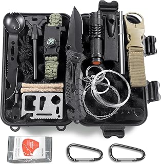 14 en 1 Trousse de Survie Trousse de Survie Polyvalente Trousse de Premiers Soins pour Les Sports de Plein Air, Le Camping, l